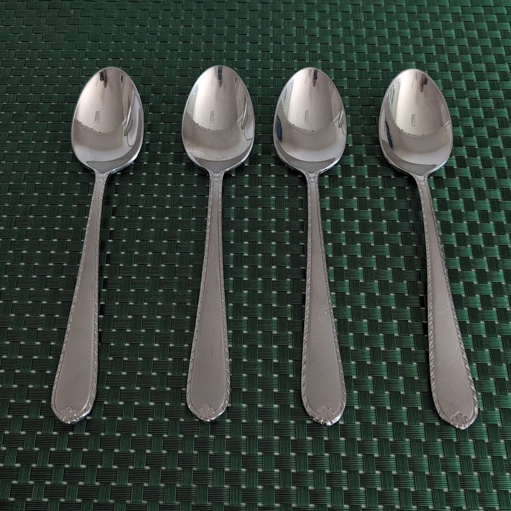 4 Hampton Silversmiths RACHELLE FROST Place Oval Soup Spoons 18/10 Korea 709